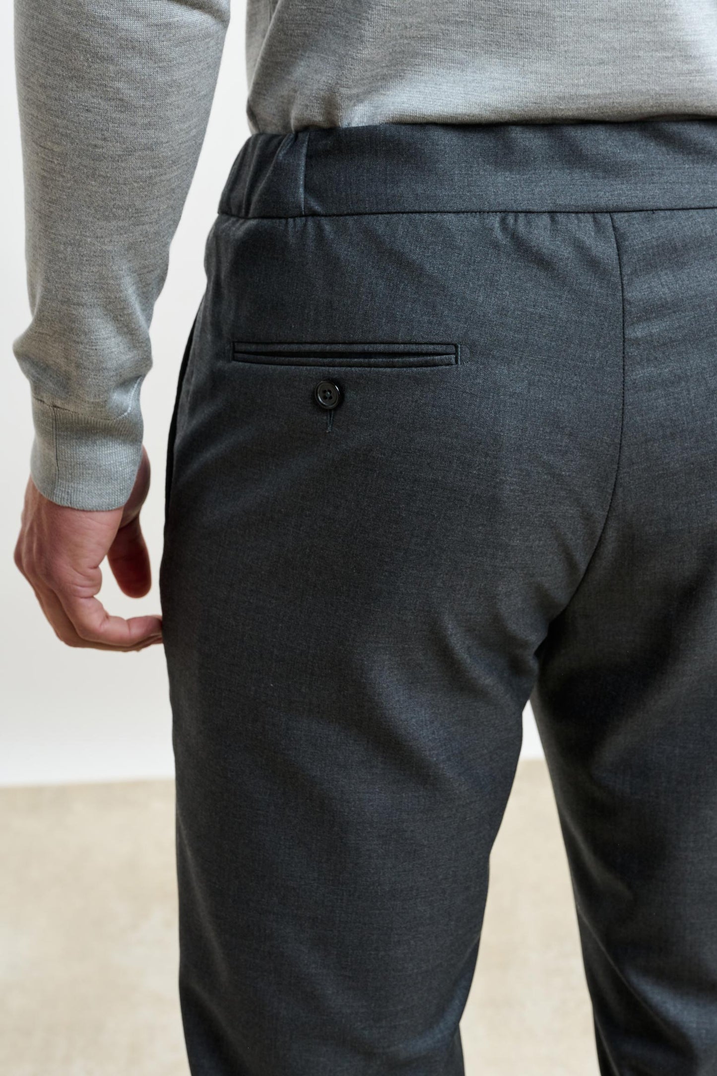 Perth Drawstring Trouser Eton Grey