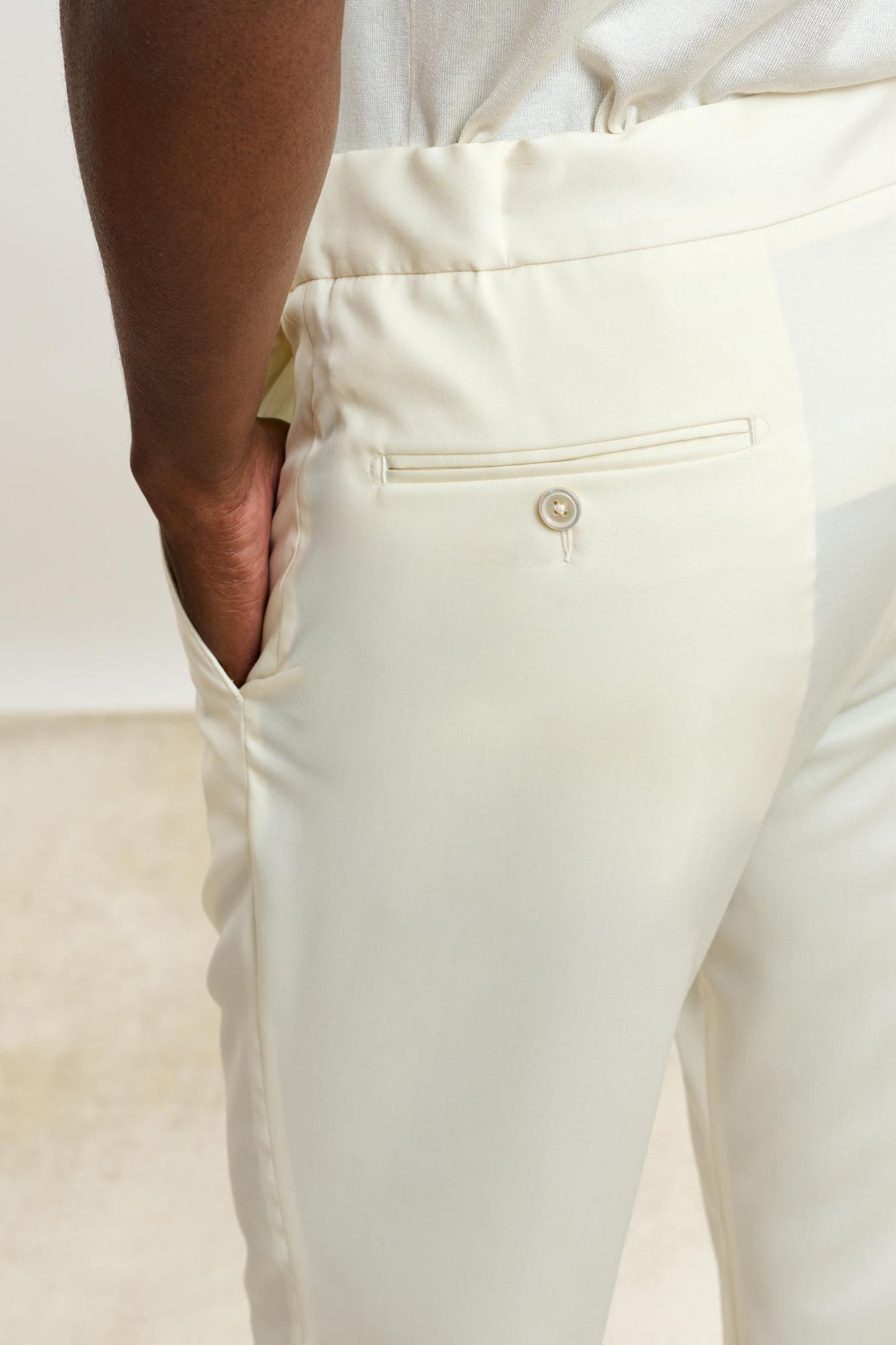 Perth Drawstring Trouser New Deluxe Offwhite