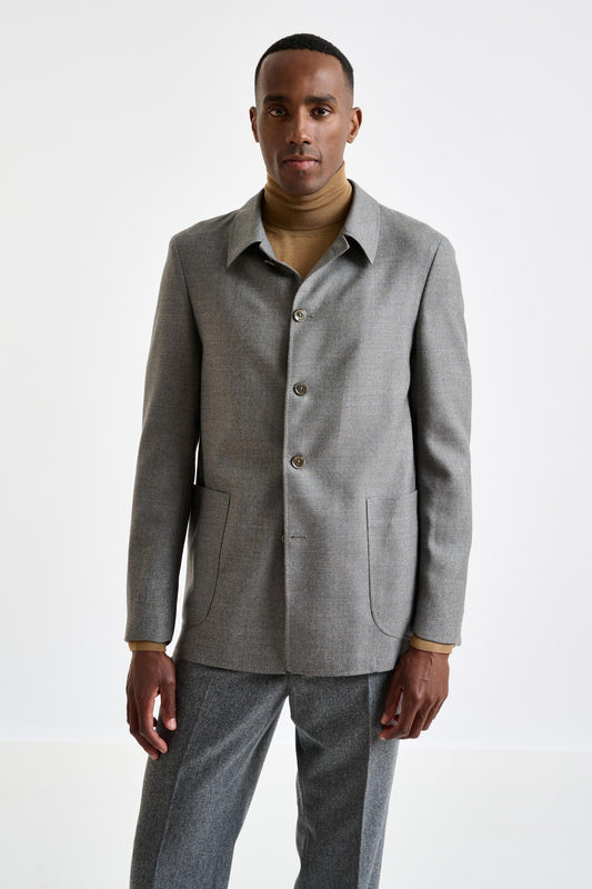 Mid Grey Wool Chelsea Shirt Jacket Harmony