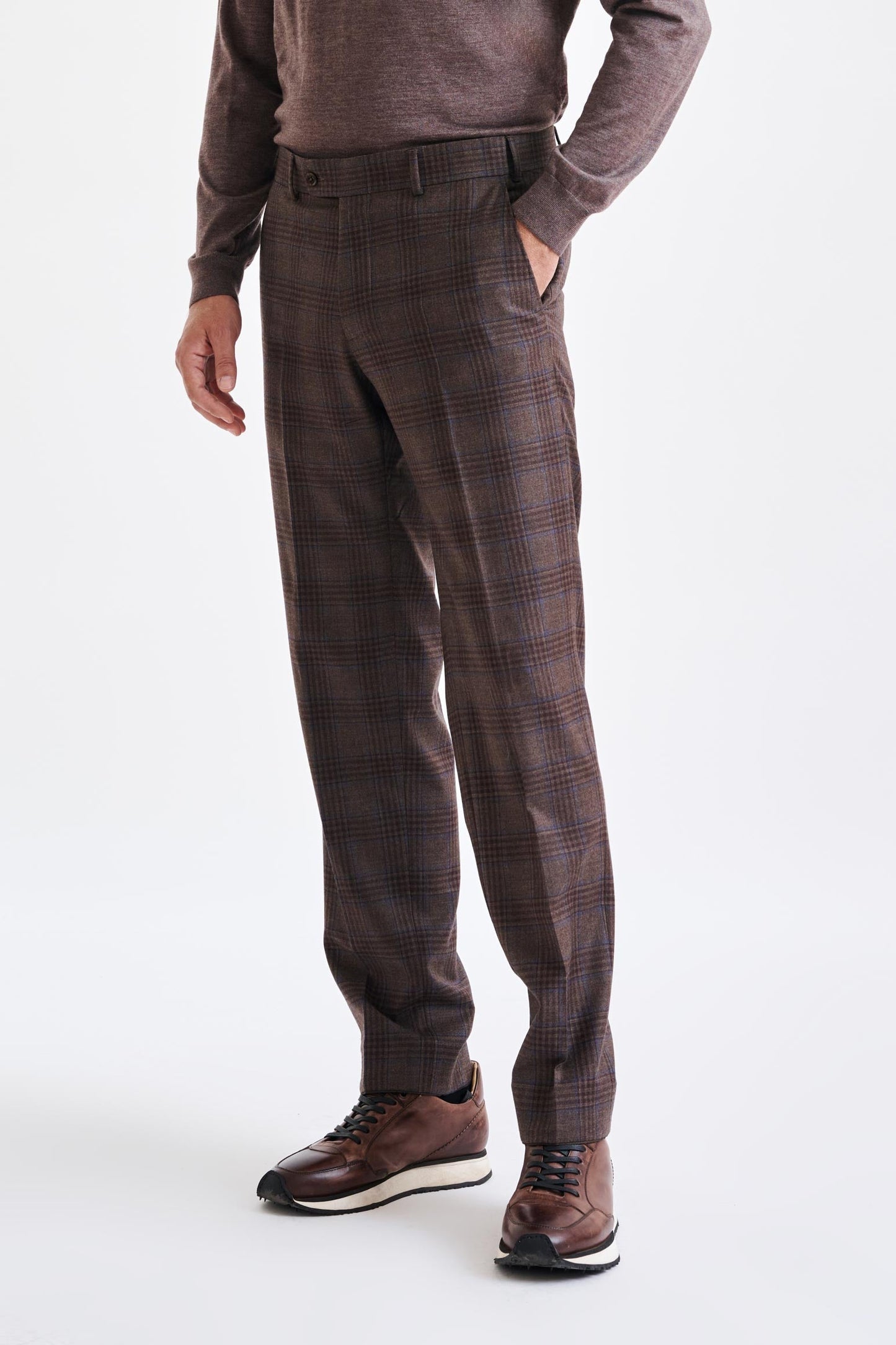 Brown Super 130's Wool Farley Trouser Hybrid