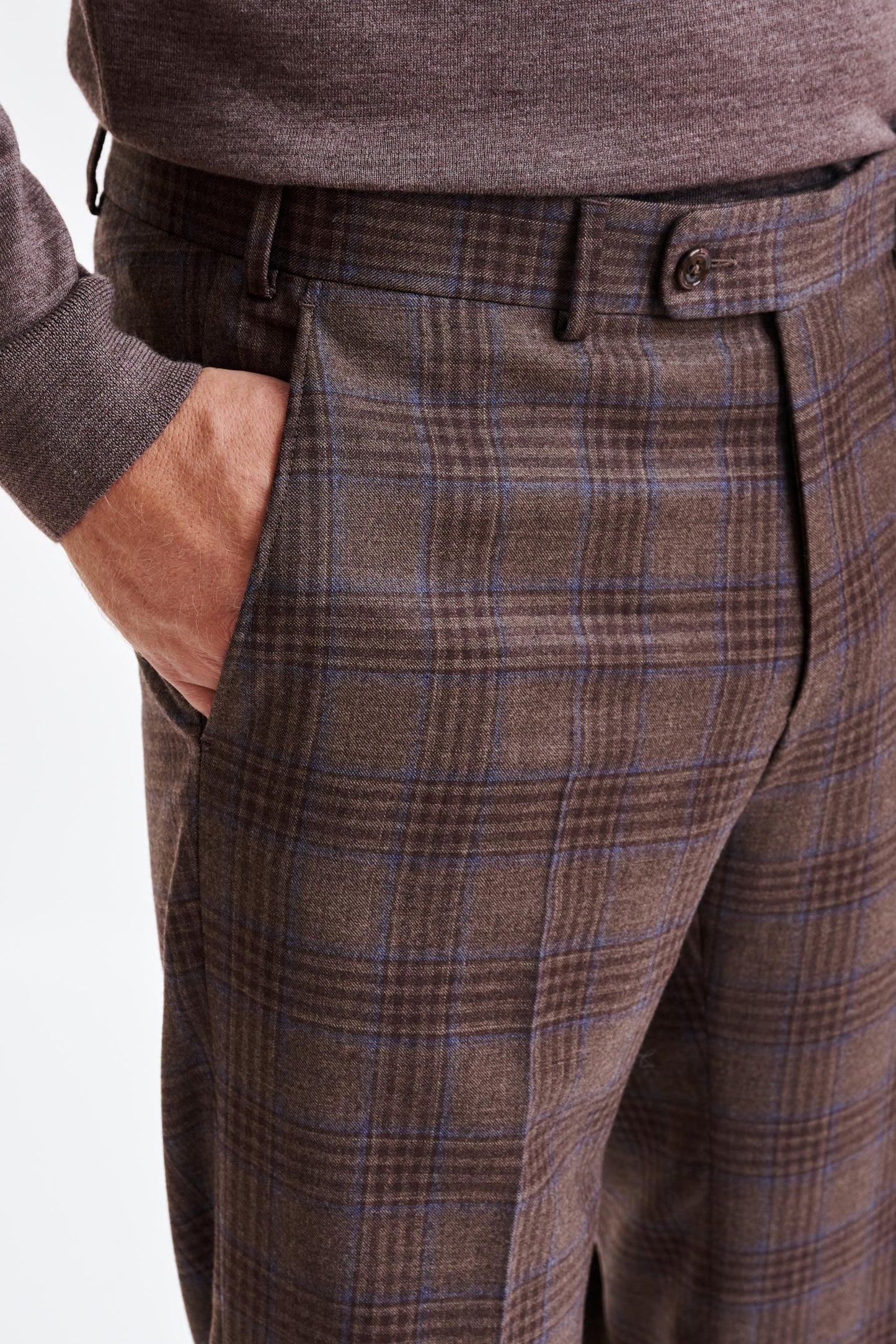 Brown Super 130's Wool Farley Trouser Hybrid