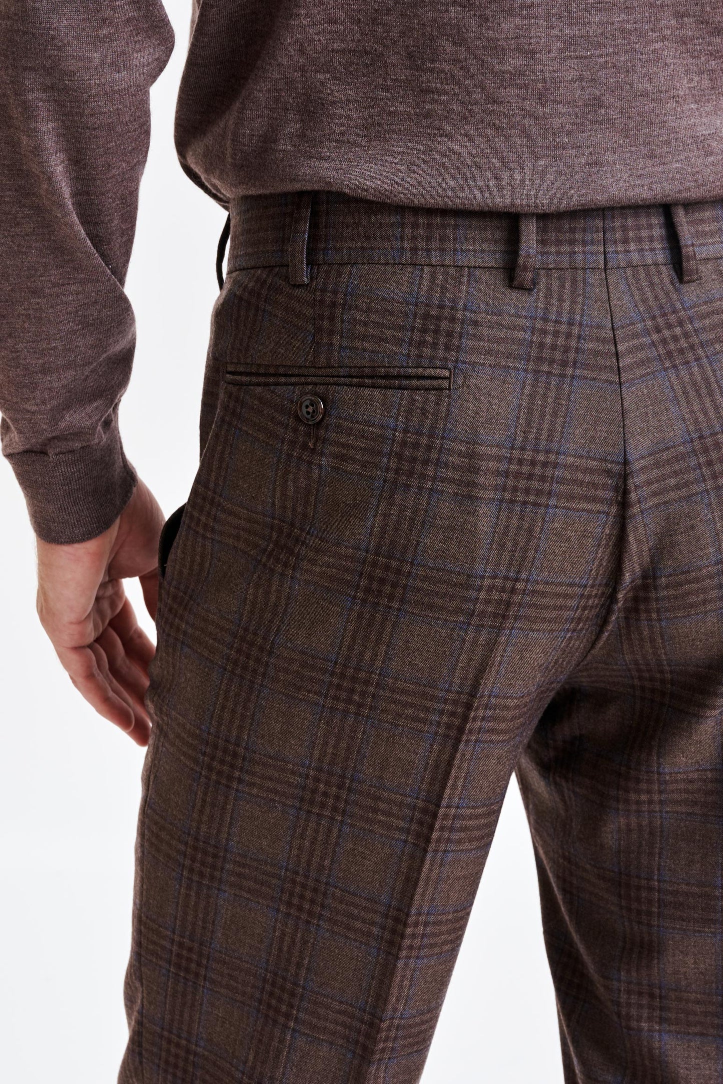 Brown Super 130's Wool Farley Trouser Hybrid