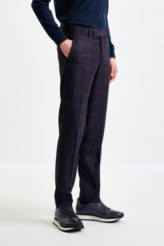 Purple Super 130's Wool Farley Trouser Hybrid