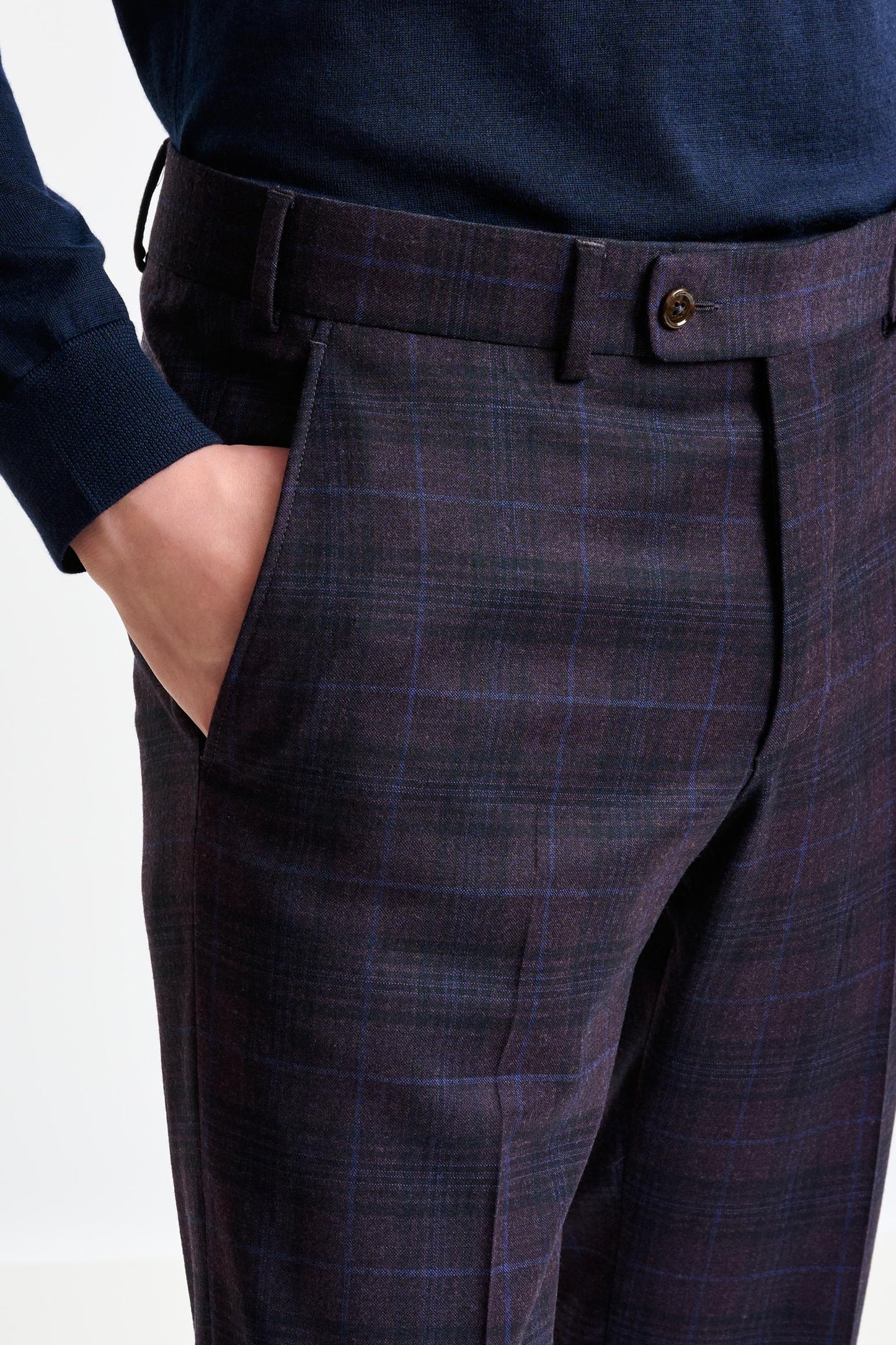 Purple Super 130's Wool Farley Trouser Hybrid