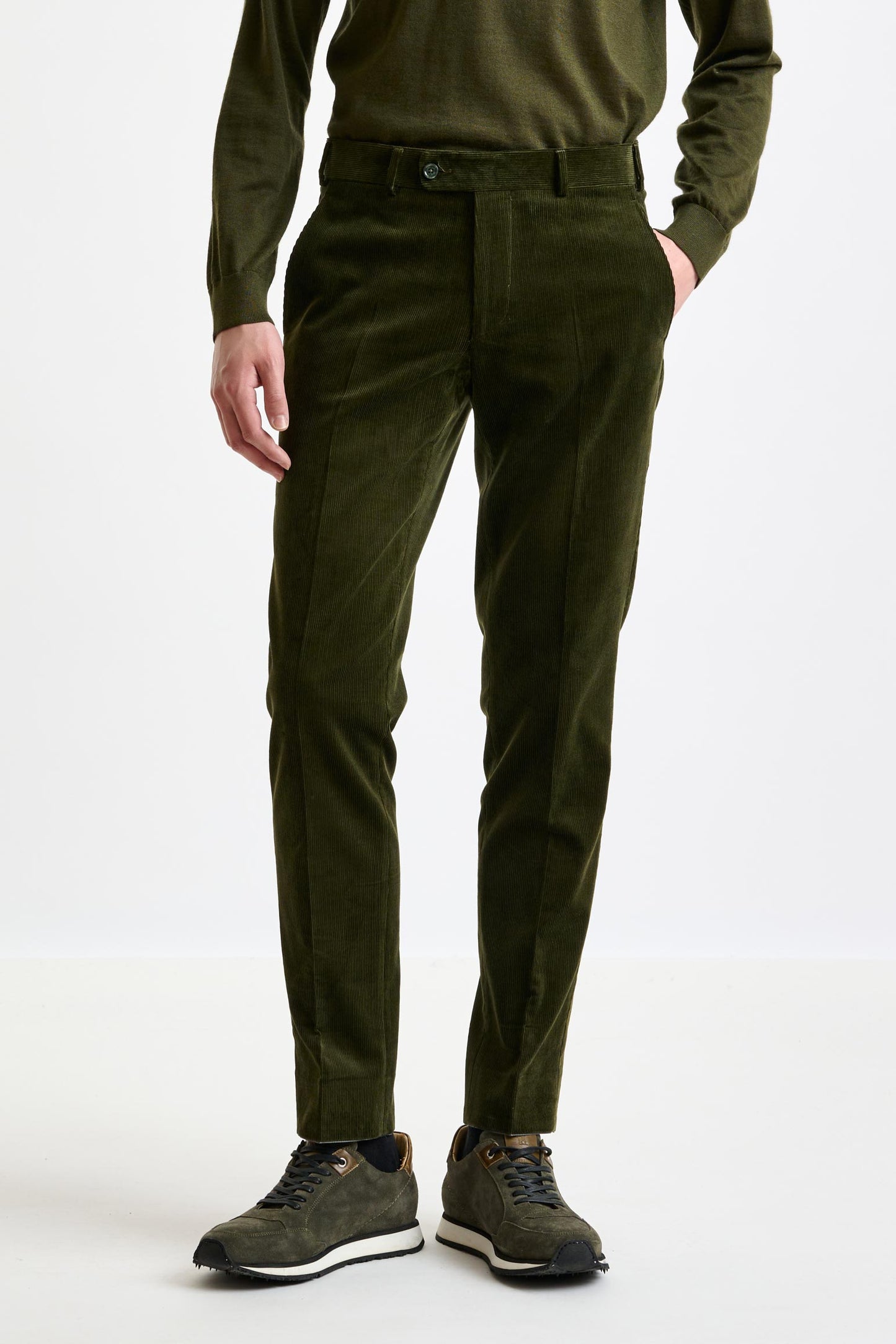 Green Cotton Gibbet Trouser Corduroy