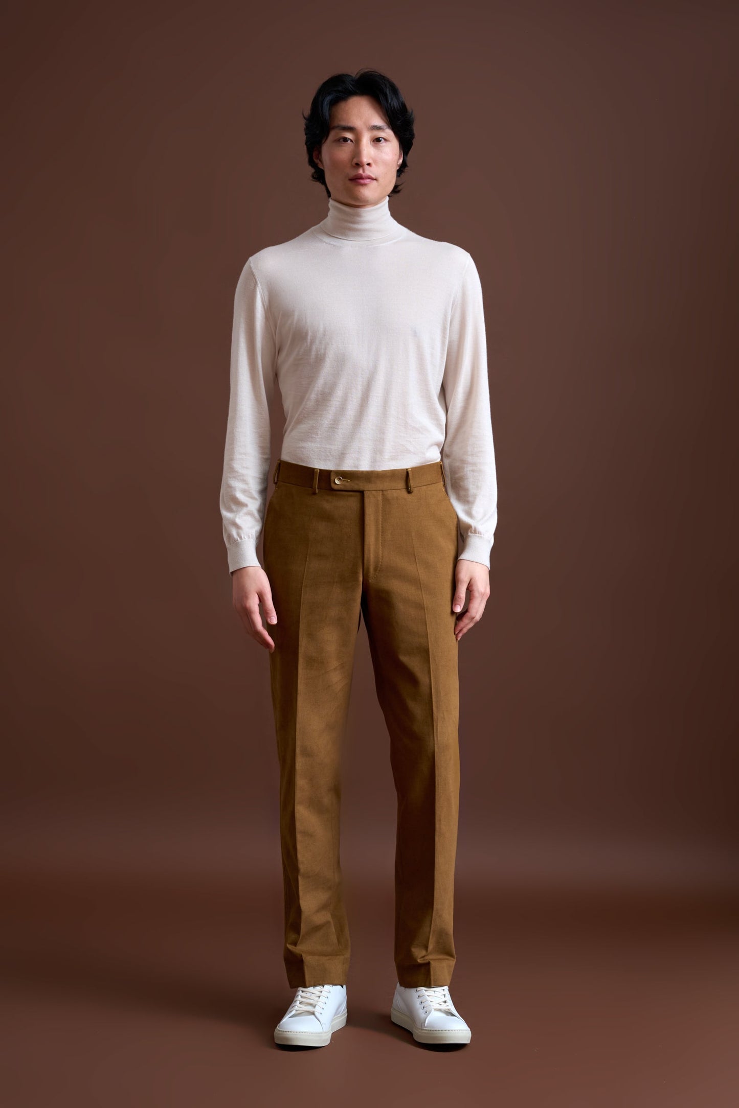 Brown Cotton & Cashmere Farley Trouser