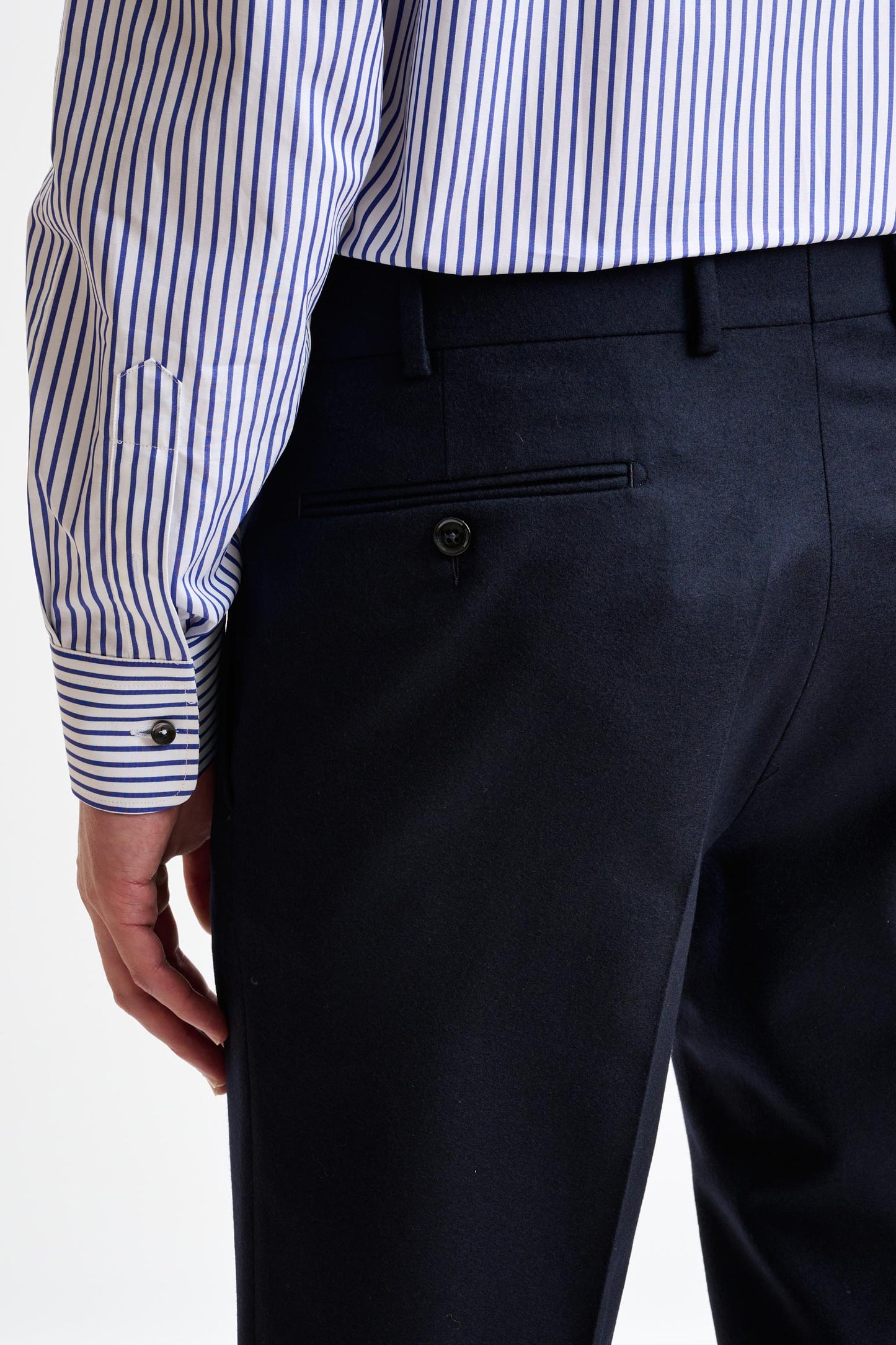 Midnight Blue Super 100's Wool Farley Trouser Flannel Saxony