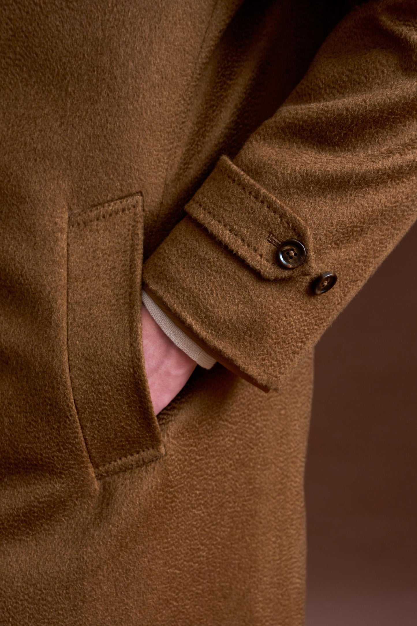 Brown 100% Cashmere Sheffield Overcoat Zeus