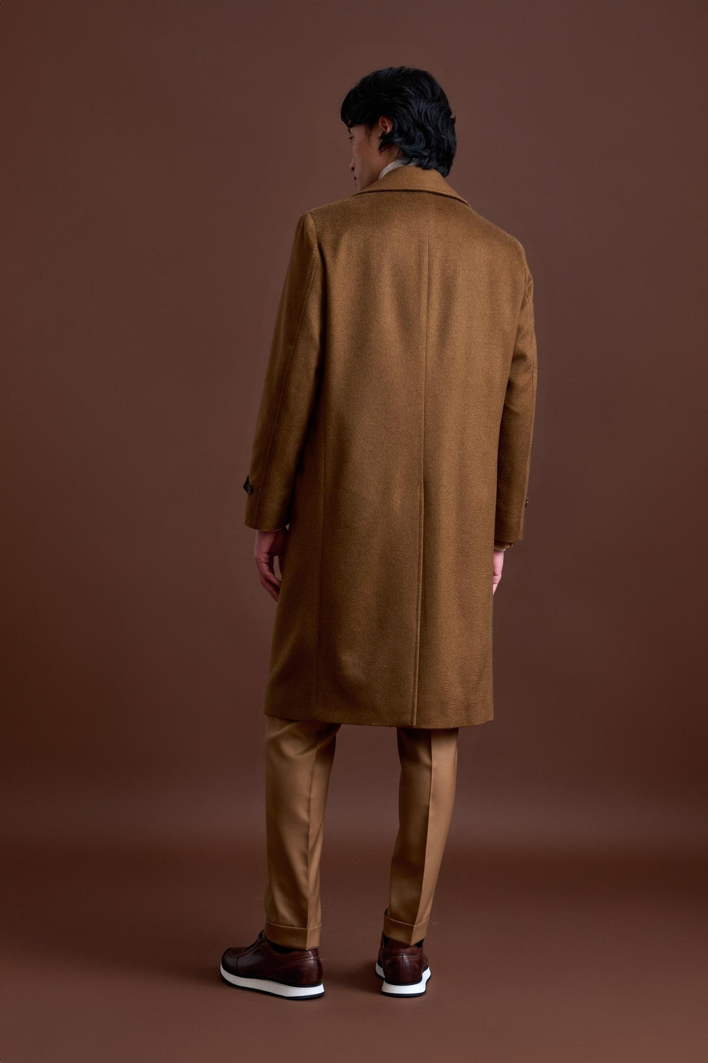 Brown 100% Cashmere Sheffield Overcoat Zeus