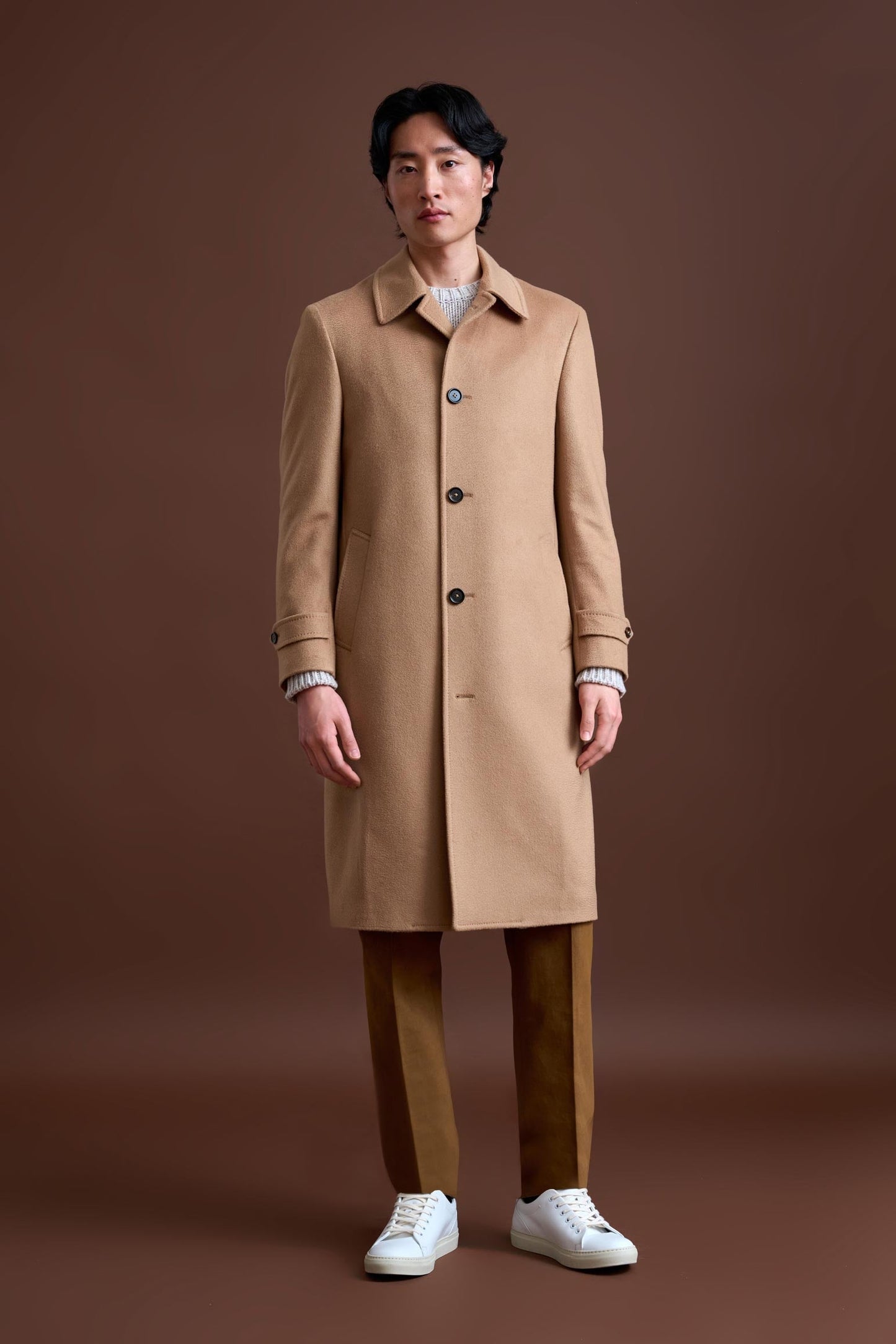 Light Brown 100% Cashmere Sheffield Overcoat Zeus