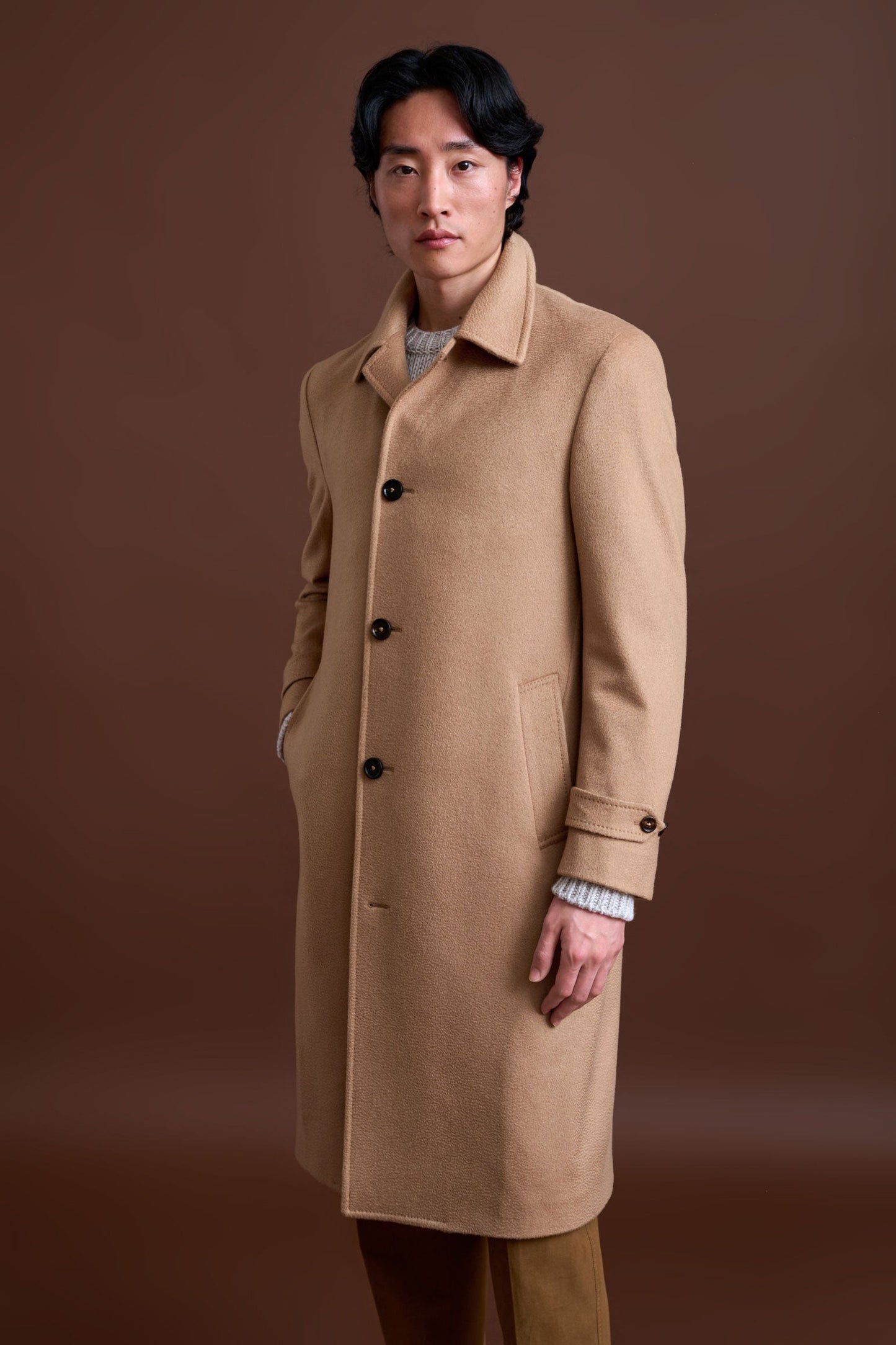 Light Brown 100% Cashmere Sheffield Overcoat Zeus