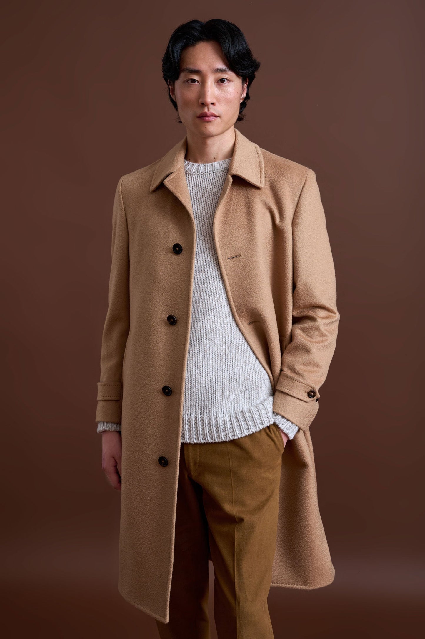 Light Brown 100% Cashmere Sheffield Overcoat Zeus