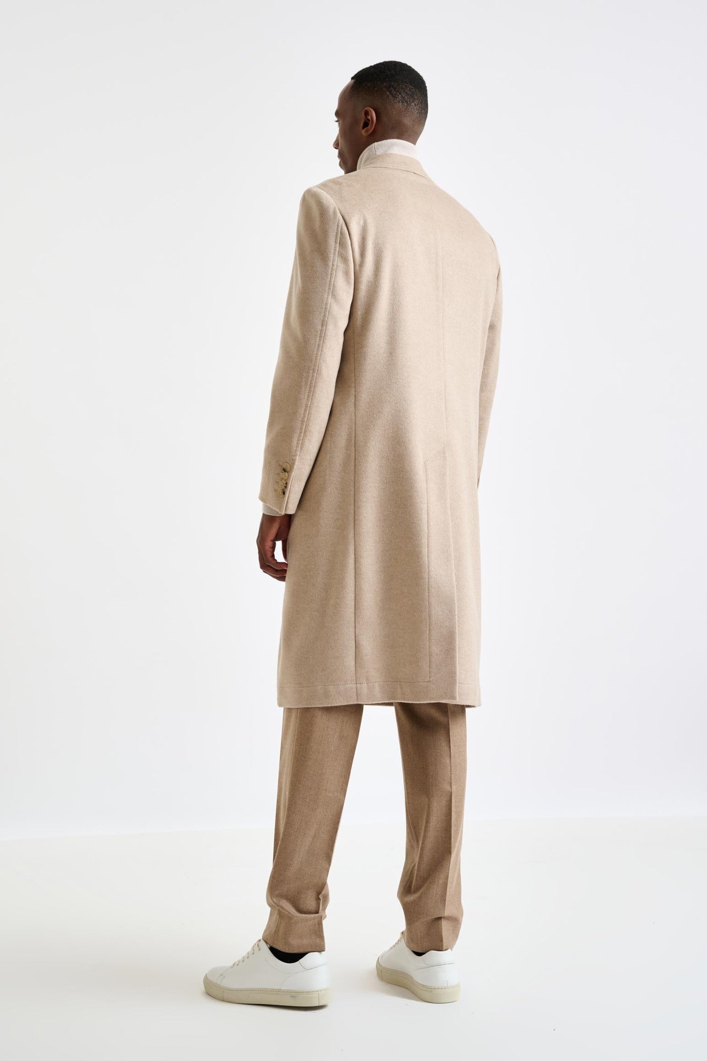 Beige 100% Cashmere Hereford Overcoat Zeus