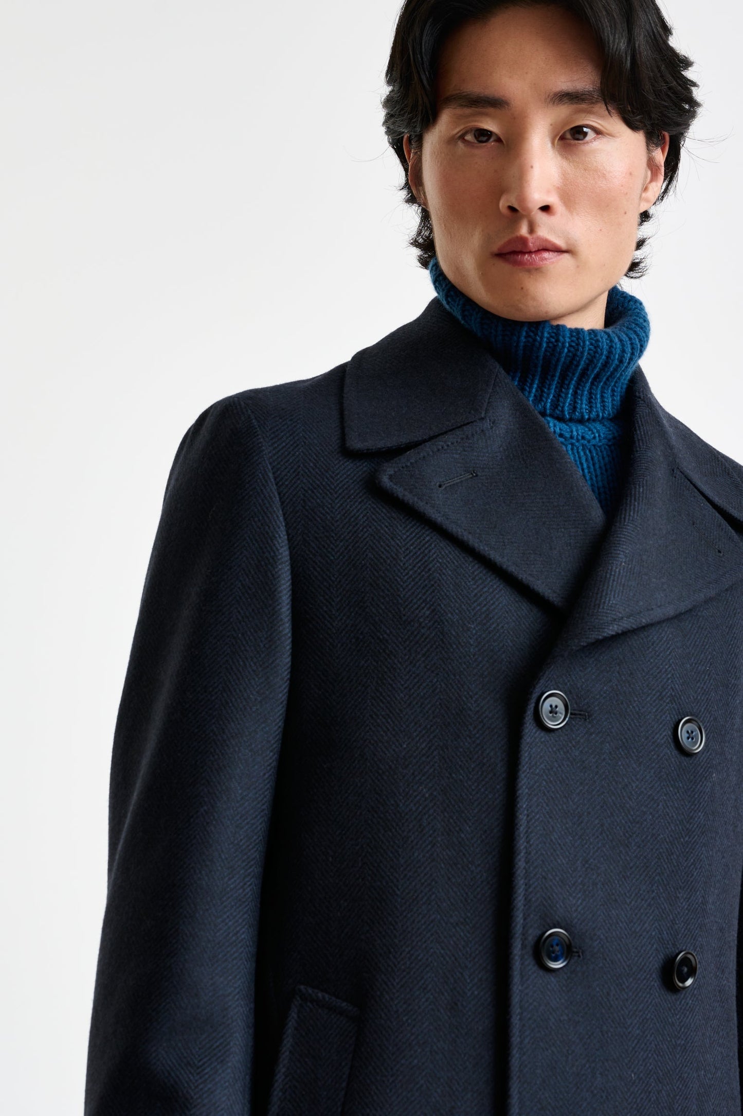 Dark Blue Wool Sheffield Overcoat Zeus