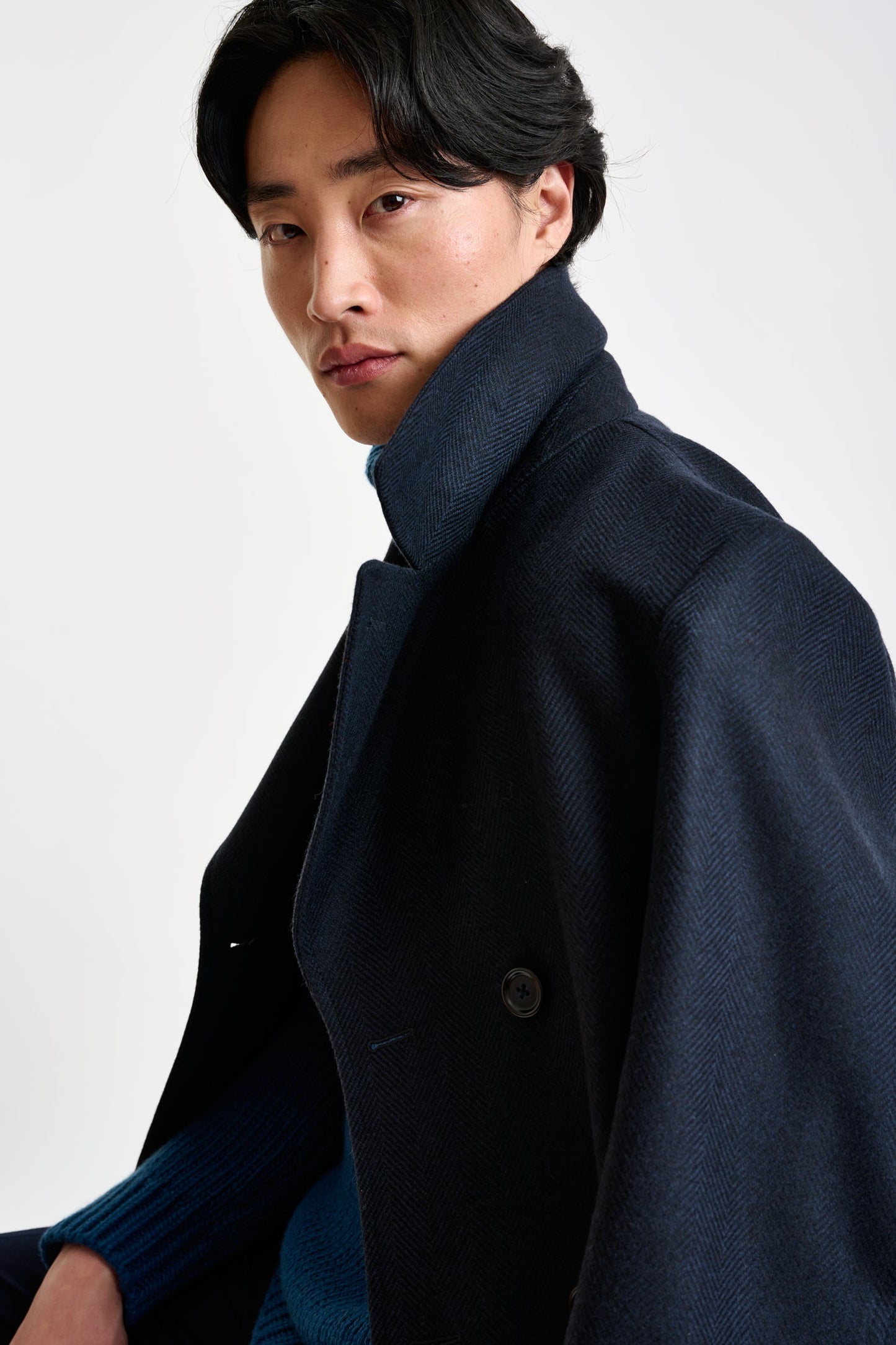 Dark Blue Wool Sheffield Overcoat Zeus