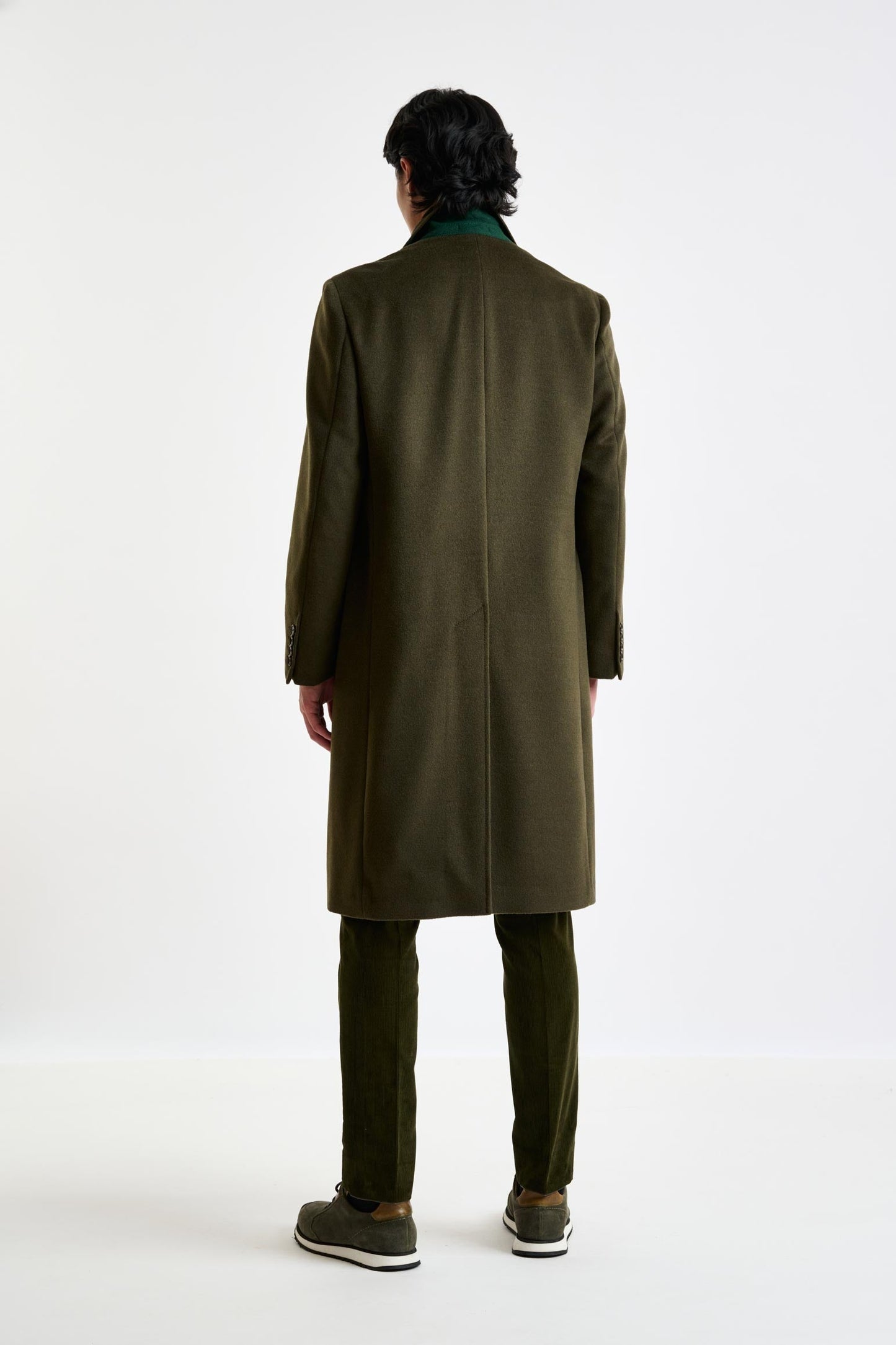 Olive Green Wool Hereford Overcoat Zeus