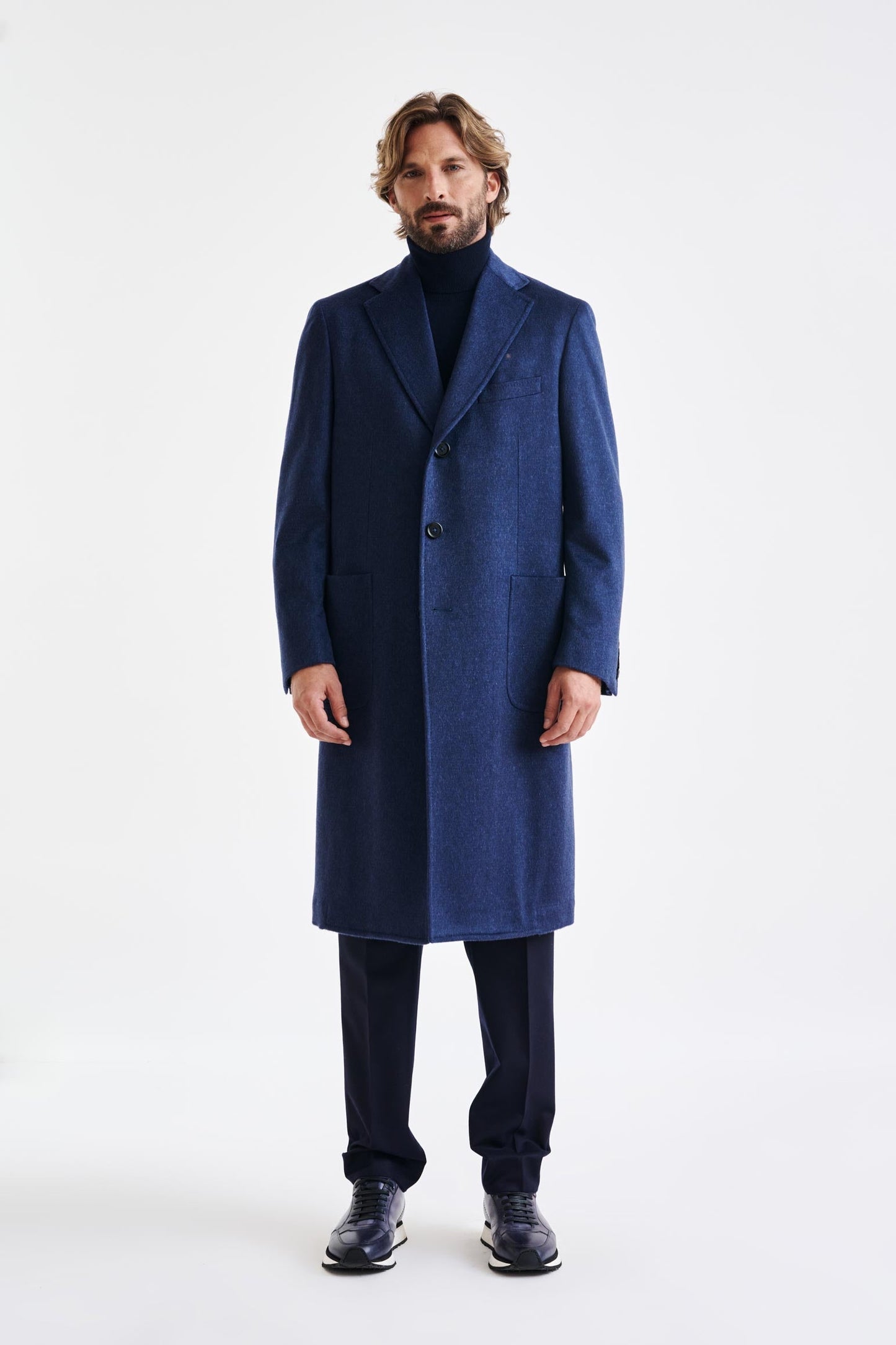 Blue Wool Lincoln Overcoat Zeus