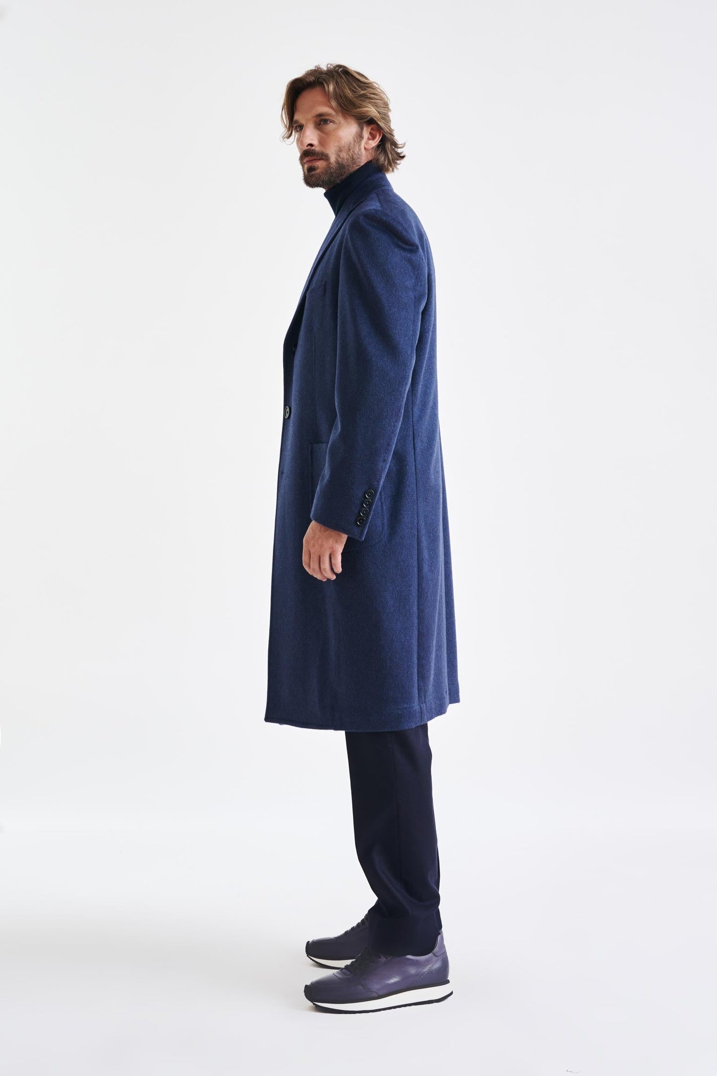 Blue Wool Lincoln Overcoat Zeus