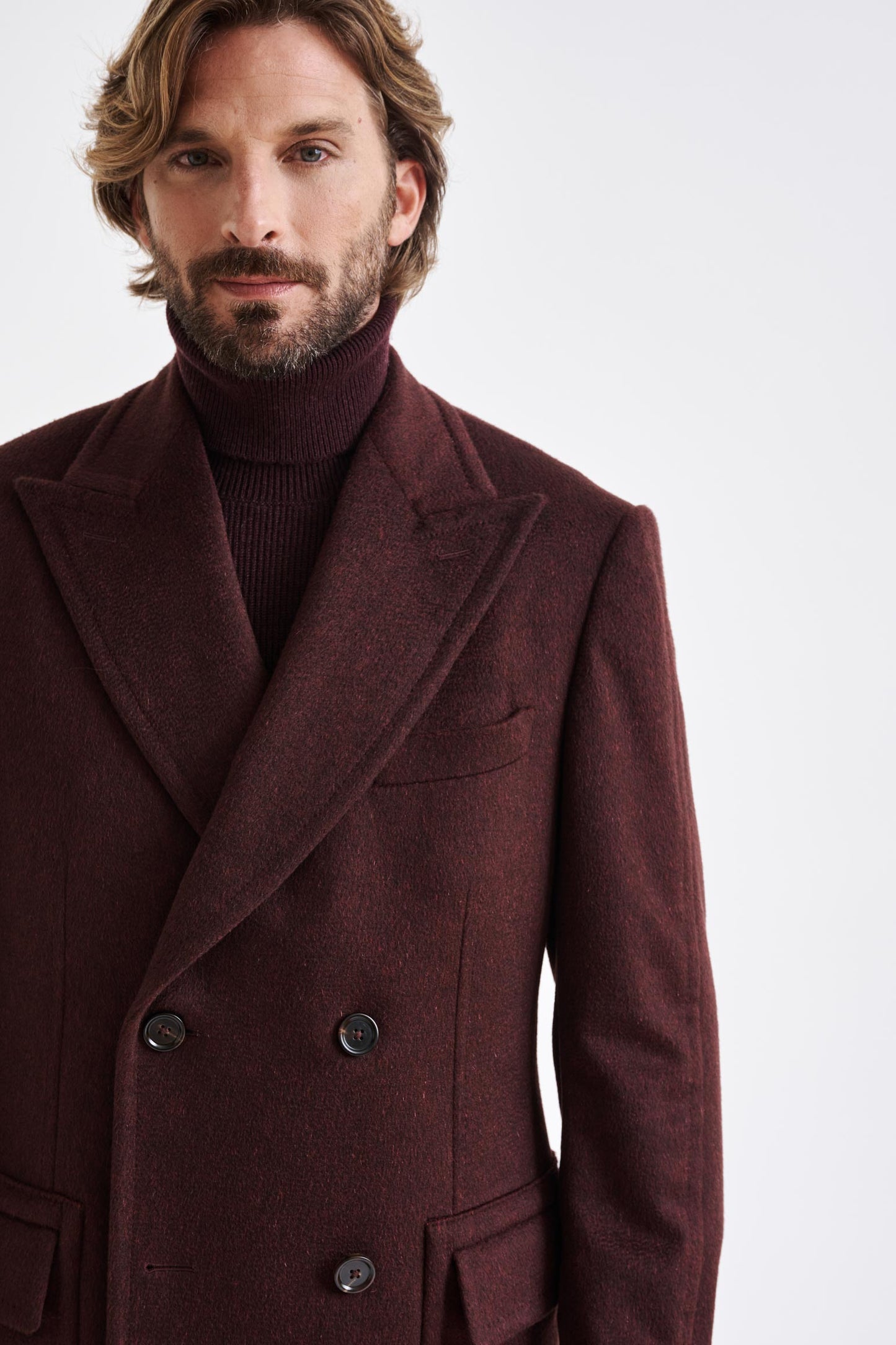 Red 100% Cashmere Winchester Overcoat Zeus