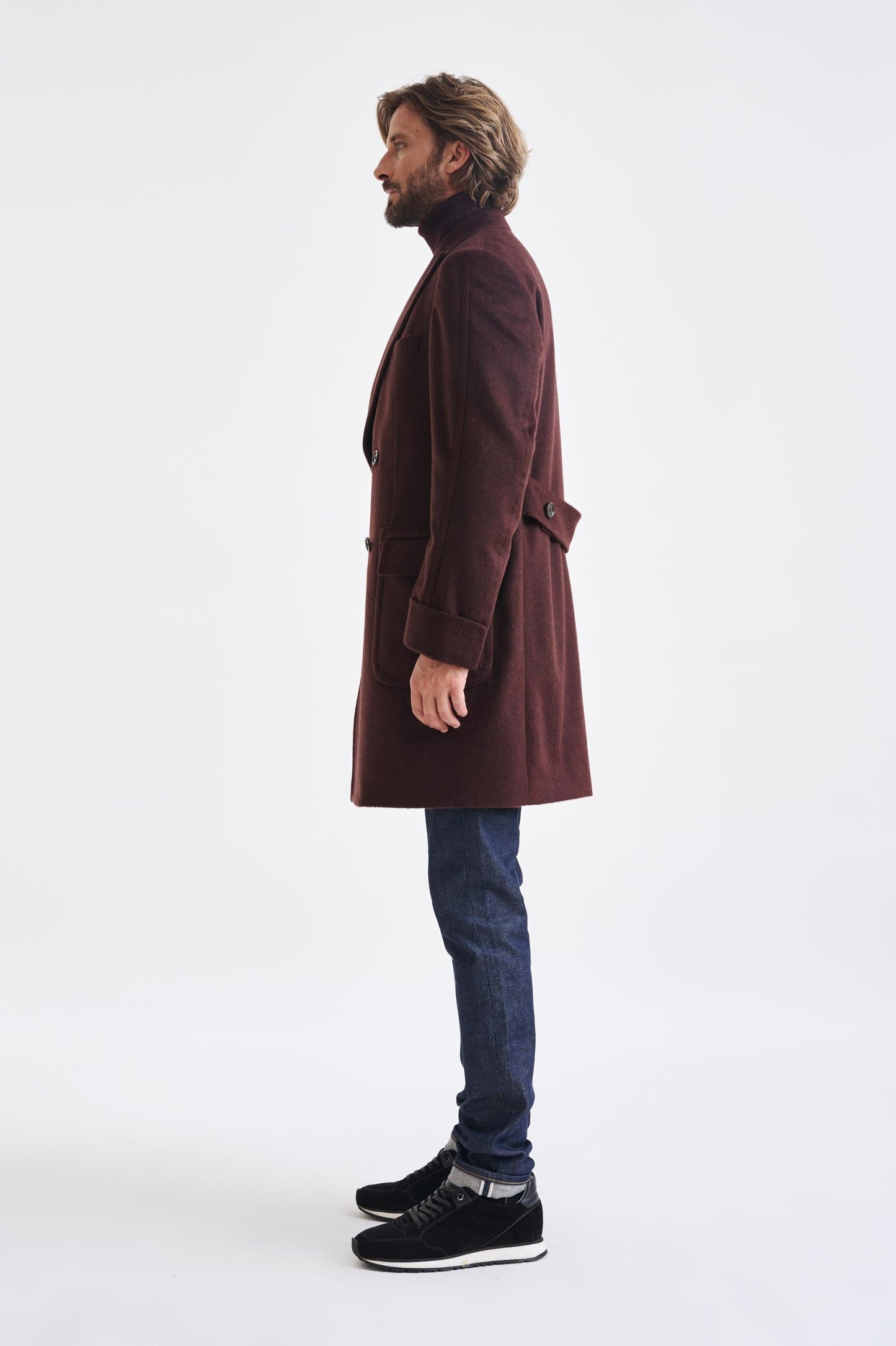 Red 100% Cashmere Winchester Overcoat Zeus