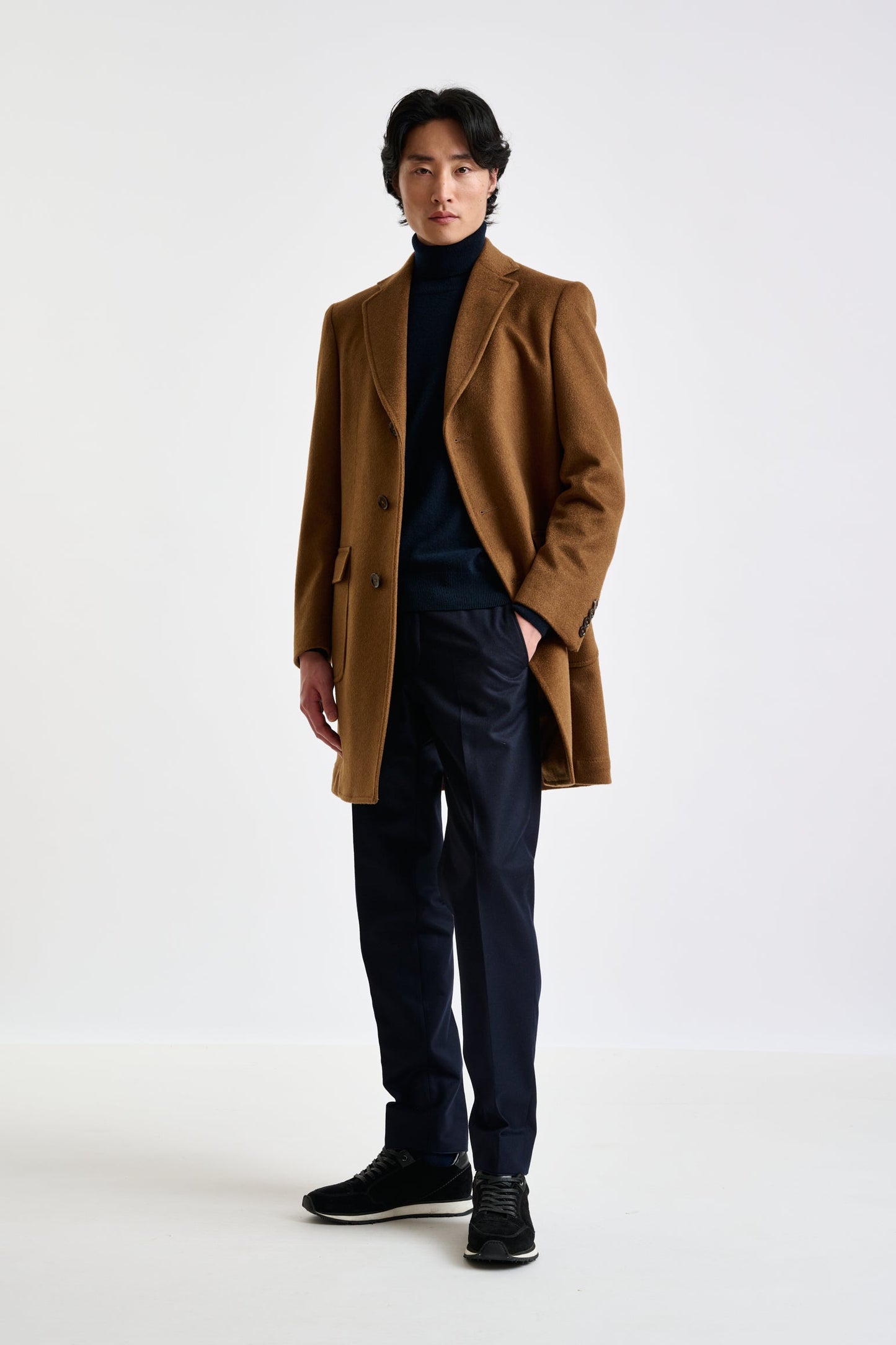 Brown 100% Cashmere Lincoln Overcoat