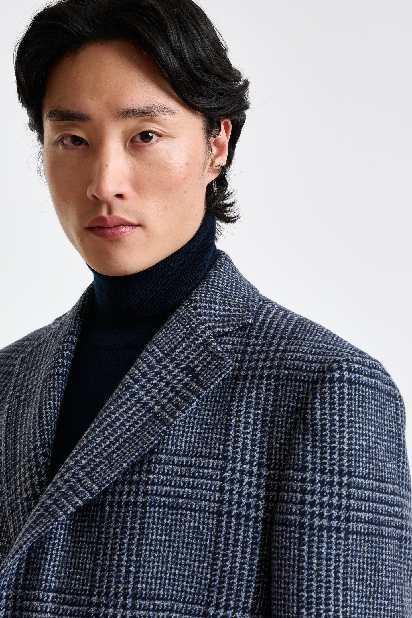 Blue Checked Wool Lincoln Overcoat Zeus