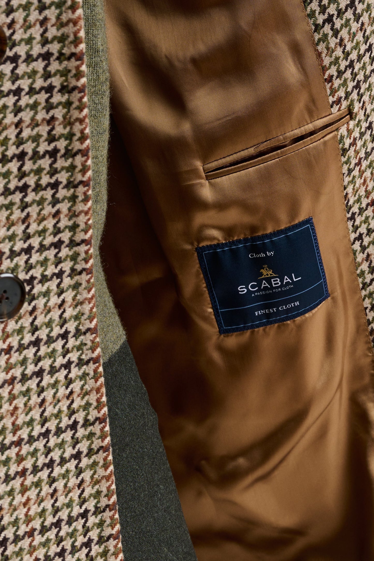 Check Brown Wool Tailored Overcoat