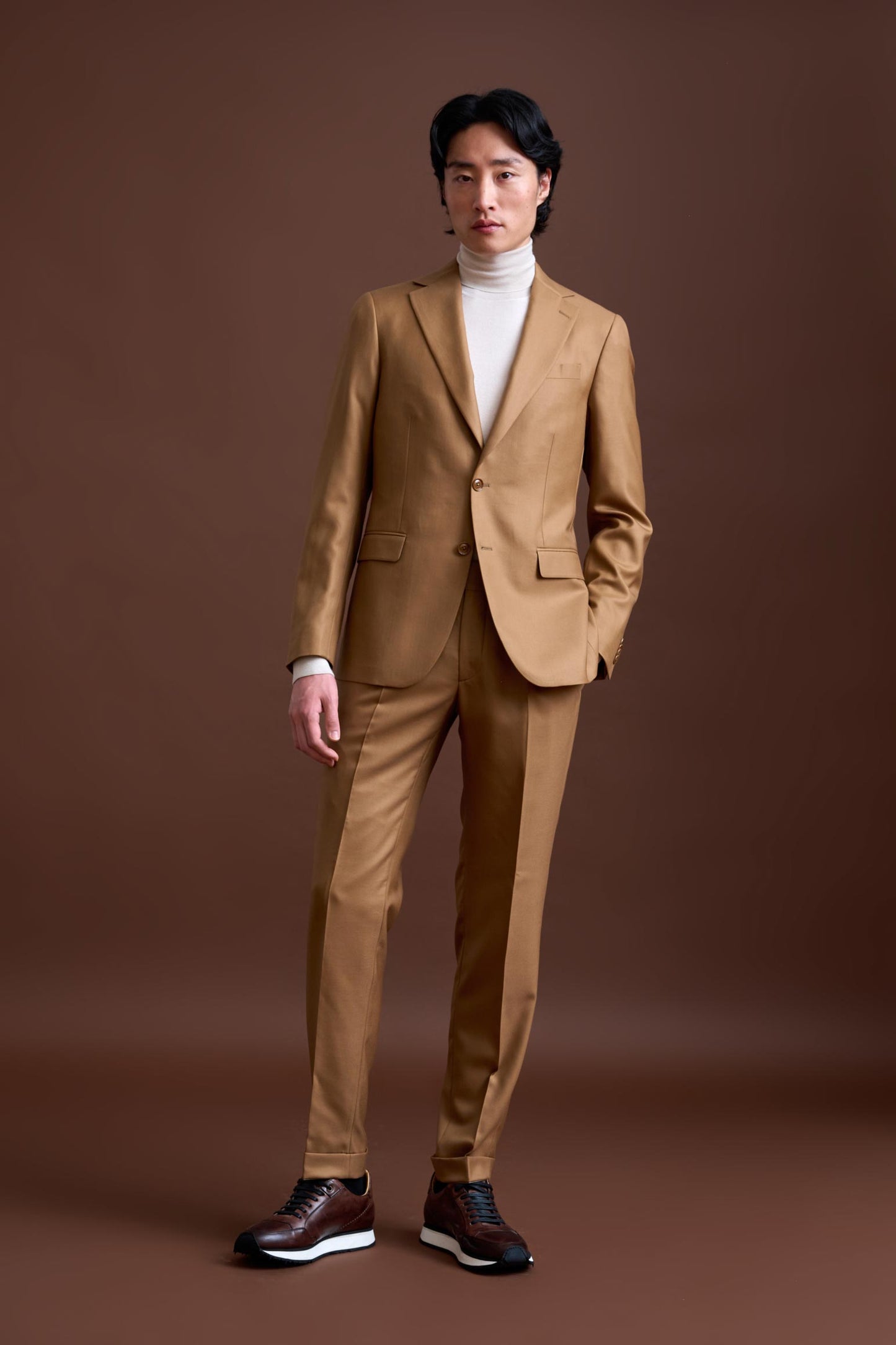 Brown 100% Cashmere Soho Suit Golden Gate