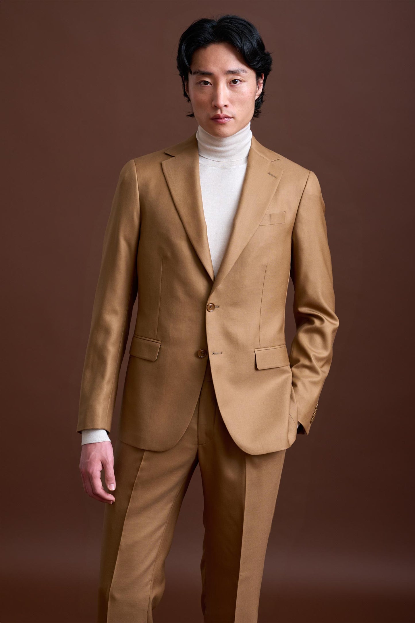 Brown 100% Cashmere Soho Suit Golden Gate