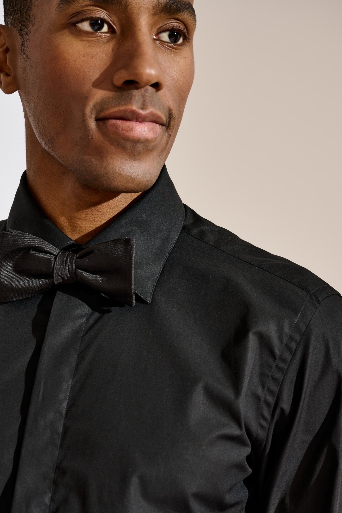 Formal Shirt Poplin Stretch Black