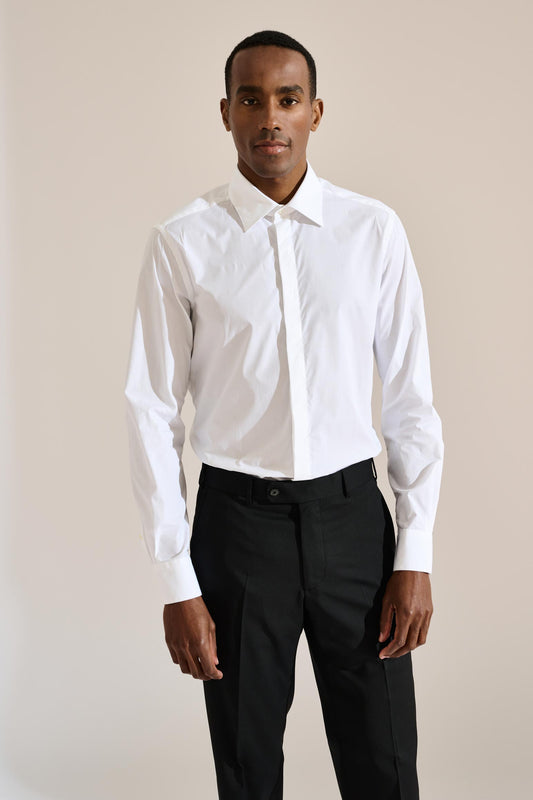 Formal Shirt Poplin Stretch White