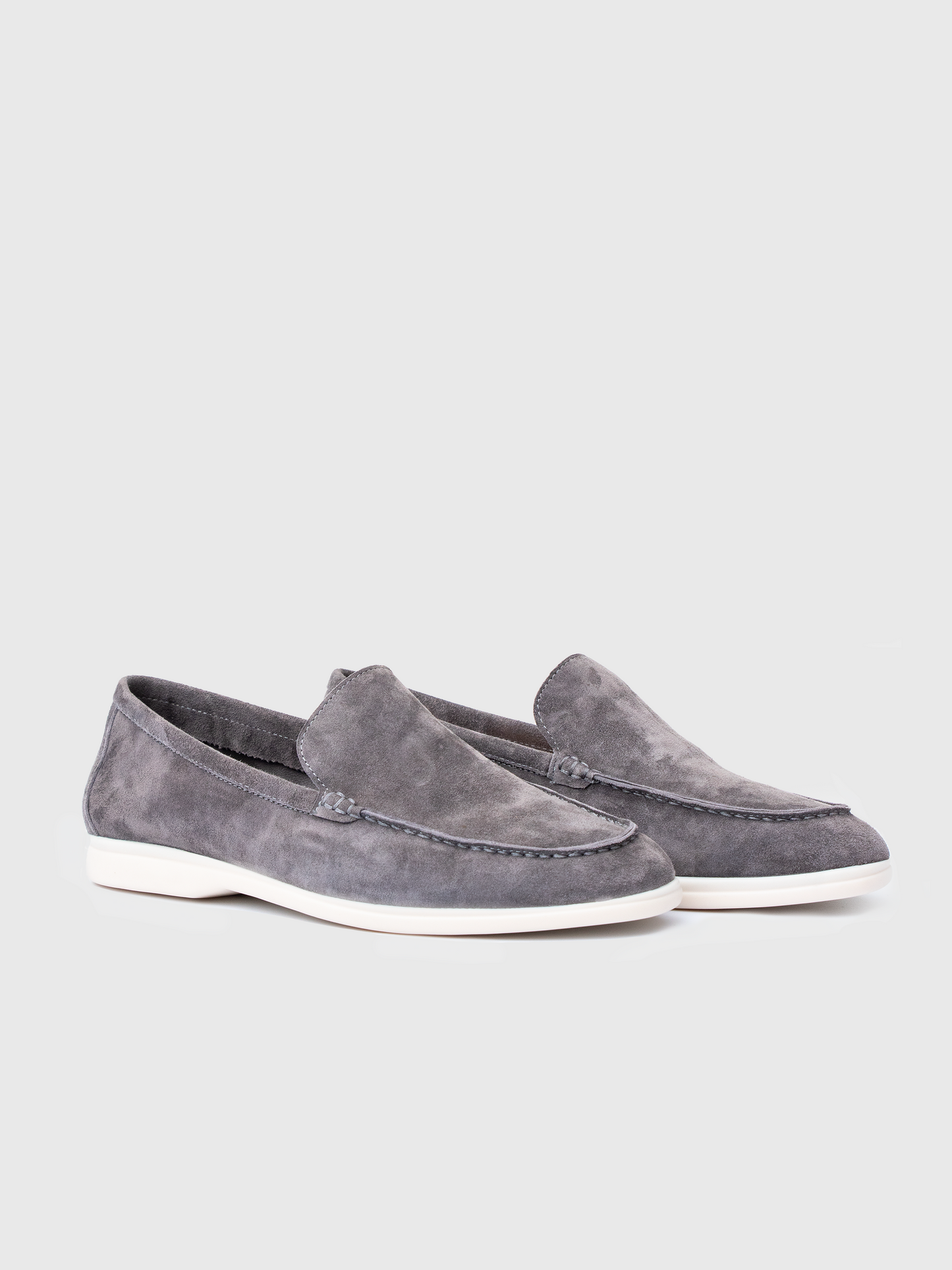 Marina Suede Loafers - Fog Gray