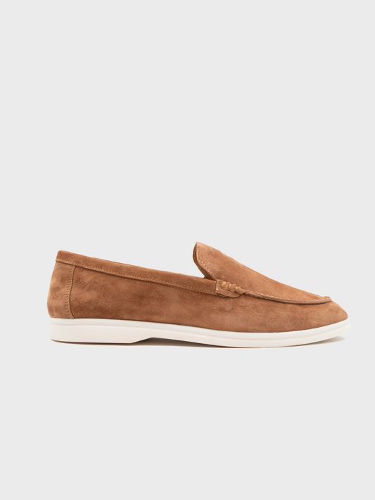 Marina Suede Loafers - Caramel Brown